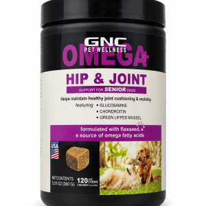 مکمل مفاصل سگ GNC Omega Hip & Joint مخصوص سگ‌های سالمند 120 عدد
