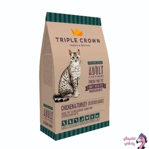 غذای خشک گربه عقیم شده تریپل کراون با طعم مرغ و بوقلمون 2 کیلوگرم