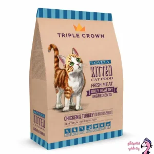 غذای خشک بچه گربه تریپل کراون با طعم مرغ و بوقلمون 2 کیلوگرم