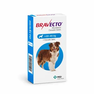 قرص ضد کک و کنه سگ براوکتو آبی 20-40 کیلوگرم Bravecto