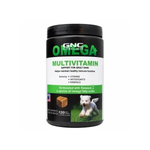 قوطی مکمل مولتیویتامین GNC Omega برای سگ بالغ، بسته ۱۲۰ عددی