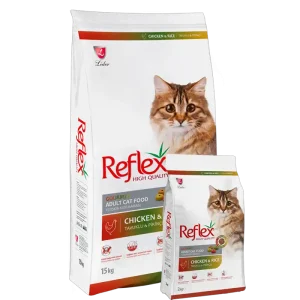 خرید غذای خشک گربه رفلکس با طعم مرغ و برنج 15 کیلوگرم